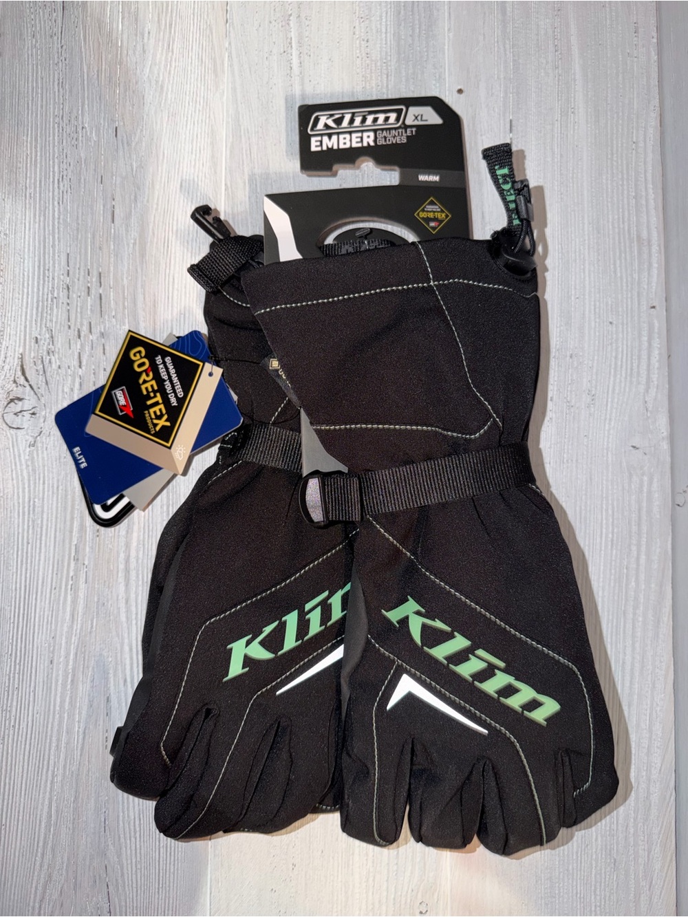 New Klim Ember Women's Black Gore-Tex Gauntlet Snowmobile Gloves - XL